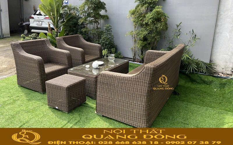 Sofa mây nhựa phù hợp với mọi không gian sử dụng