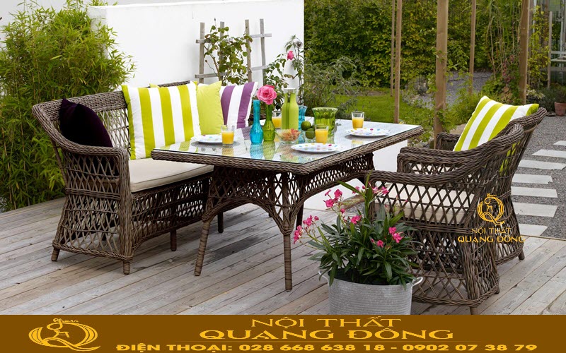 Cấu tạo bộ sofa giả mây vững chắc, chịu trọng lực cao