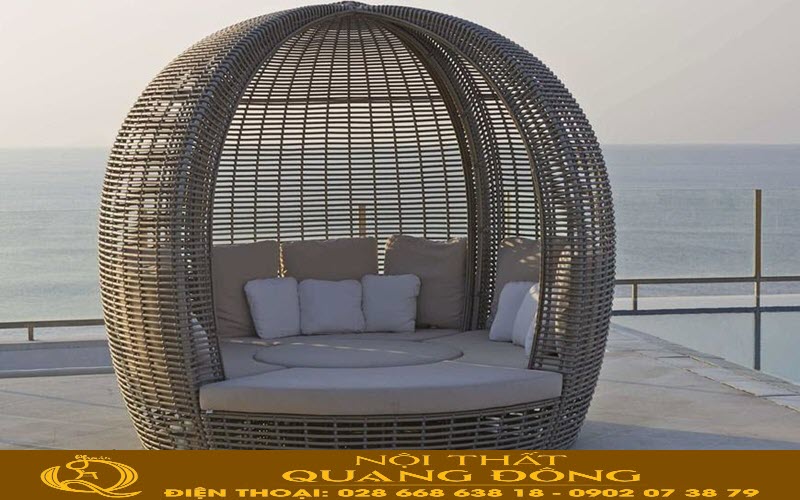Sofa ngoài trời thiết kế mái vòm mới lạ lý tưởng che nắng, che mưa cho người dùng
