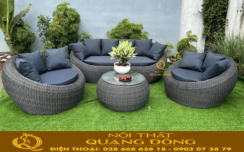 Sofa giả mây dáng hình trứng nghệ thuật mang giá trị thẫm mỹ cao