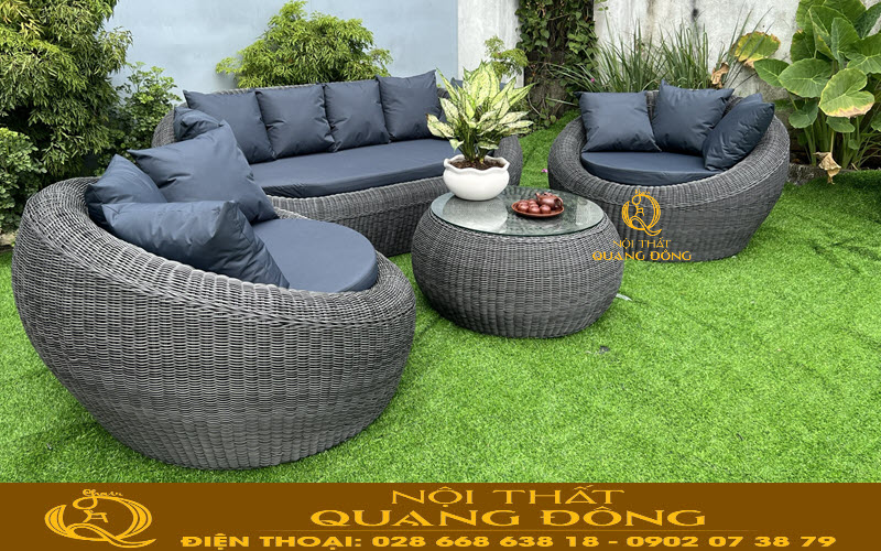 Sofa hình trứng giả mây mang giá trị thẫm mỹ cao cho mọi không gian bày trí