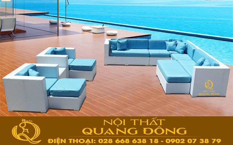 Sofa nhựa giả mây thiết kế thông dụng, sử dụng cho mọi không gian khác nhau