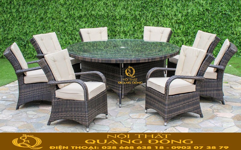 bộ bàn ghế giả mây cao cấp