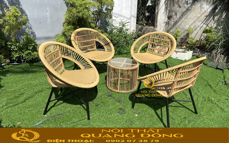 Bàn ghế mây nhựa QD-2115 với giá trị sử dụng lâu dài