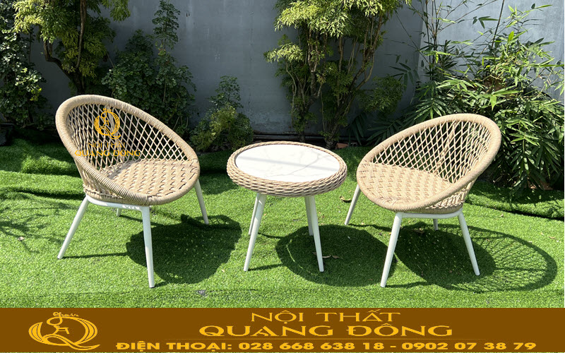 Bàn ghế giả mây QD-2110 mang lại giá trị sử dụng lâu dài