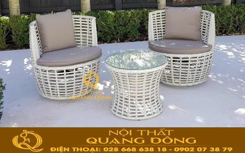 Mẫu bàn ghế mây nhựa có khả năng chống chịu với mọi thời tiết