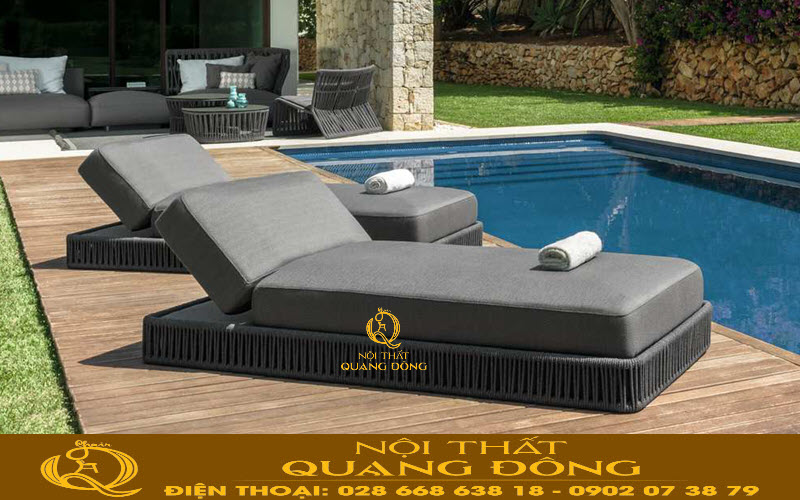 giường nằm hồ bơi giả mây sang trọng