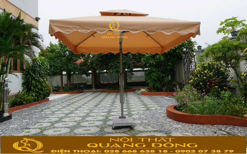 Dù lệch tâm vuông 2.5 mét sang trọng cho không gian sân vườn