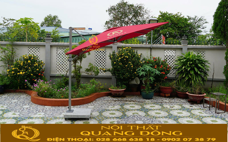 Dù lệch tâm được làm từ khung thép sơn tĩnh điện chắc chắn