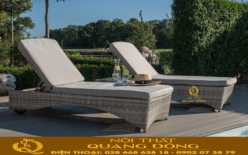 gam màu nhẹ nhàng của ghế hồ bơi nhựa giả mây