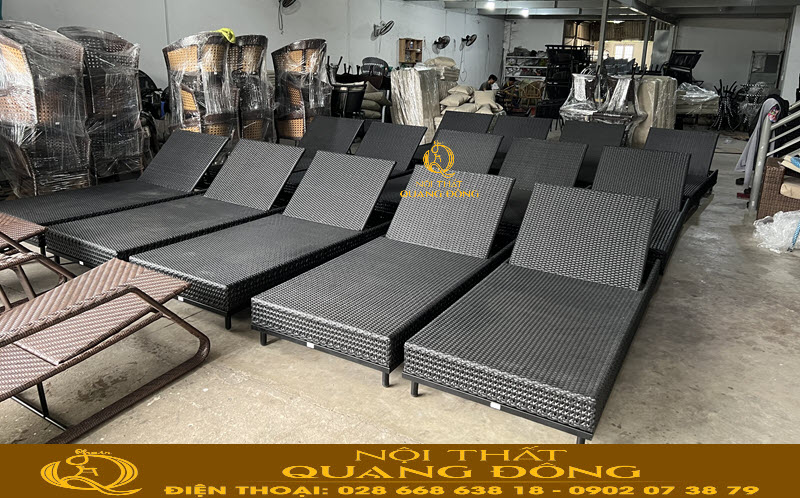 Ghế hồ bơi giả mây sang trọng hiện đại