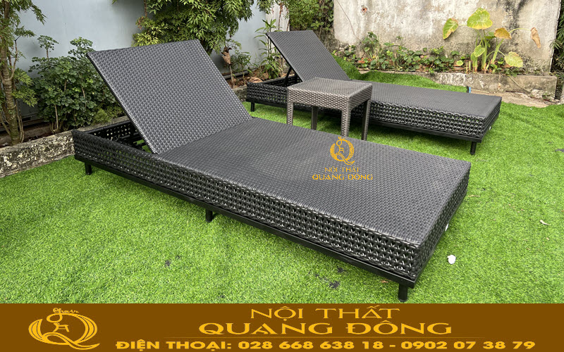 ghế hồ bơi nhựa giả mây bền đẹp ngoài trời