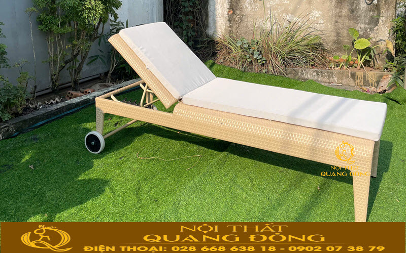 Ghế hồ bơi nhựa giả mây được sản xuất tại Nội Thất Quang Đông