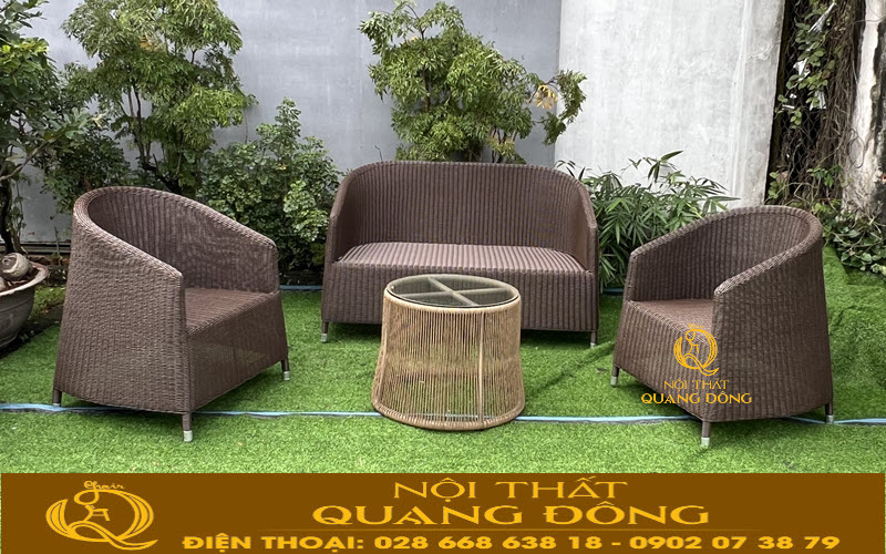 Sofa mây nhựa thiết kế hiện đại sang trọng